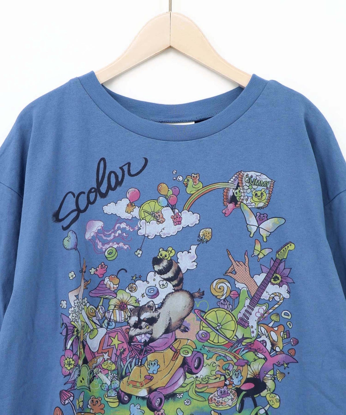 いたずらグミ柄 ロングスリーブTシャツ-16