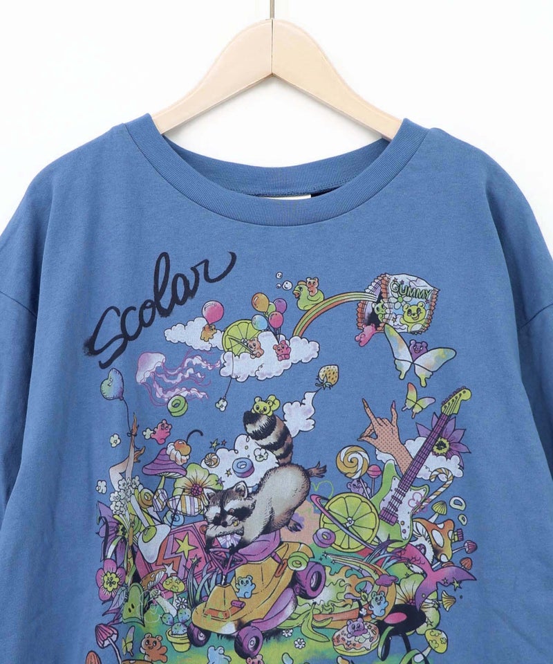 いたずらグミ柄 ロングスリーブTシャツ-16