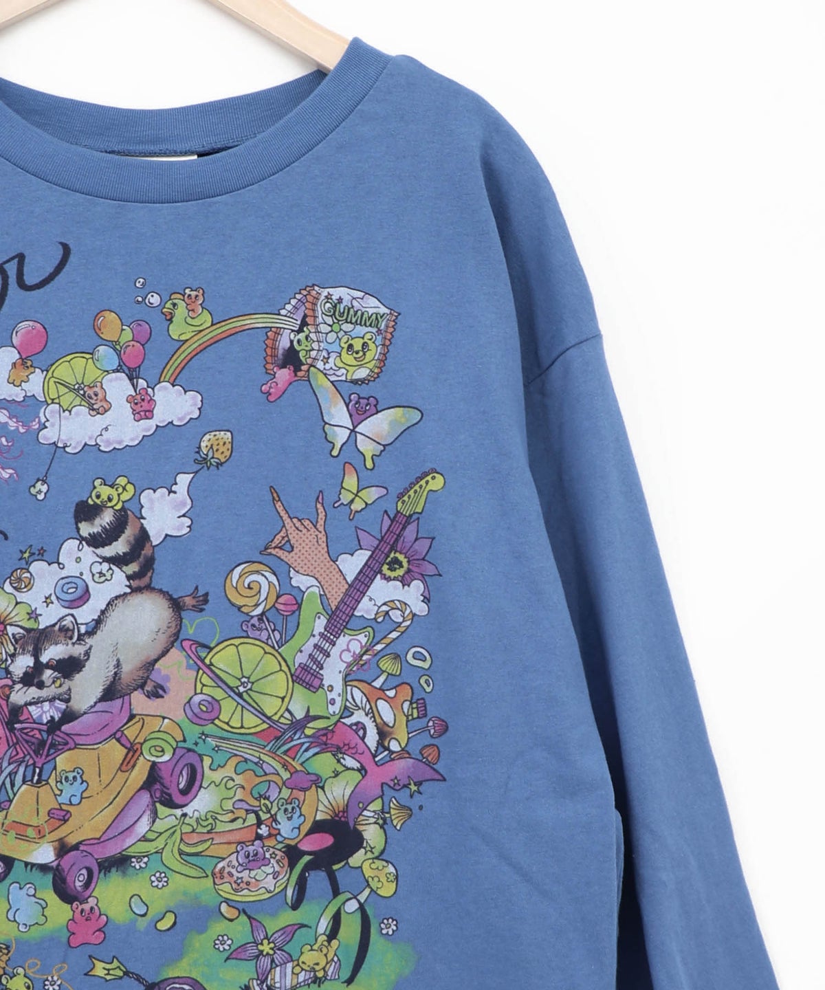 いたずらグミ柄 ロングスリーブTシャツ-17