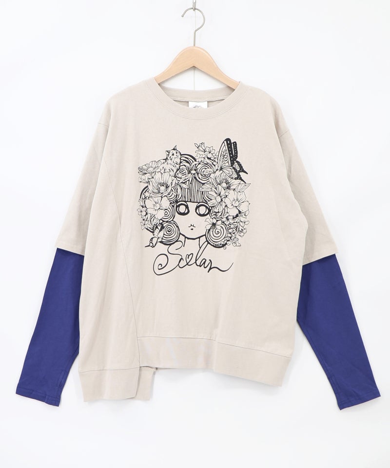 スカラーちゃん 袖バイカラー切替Tシャツ-10