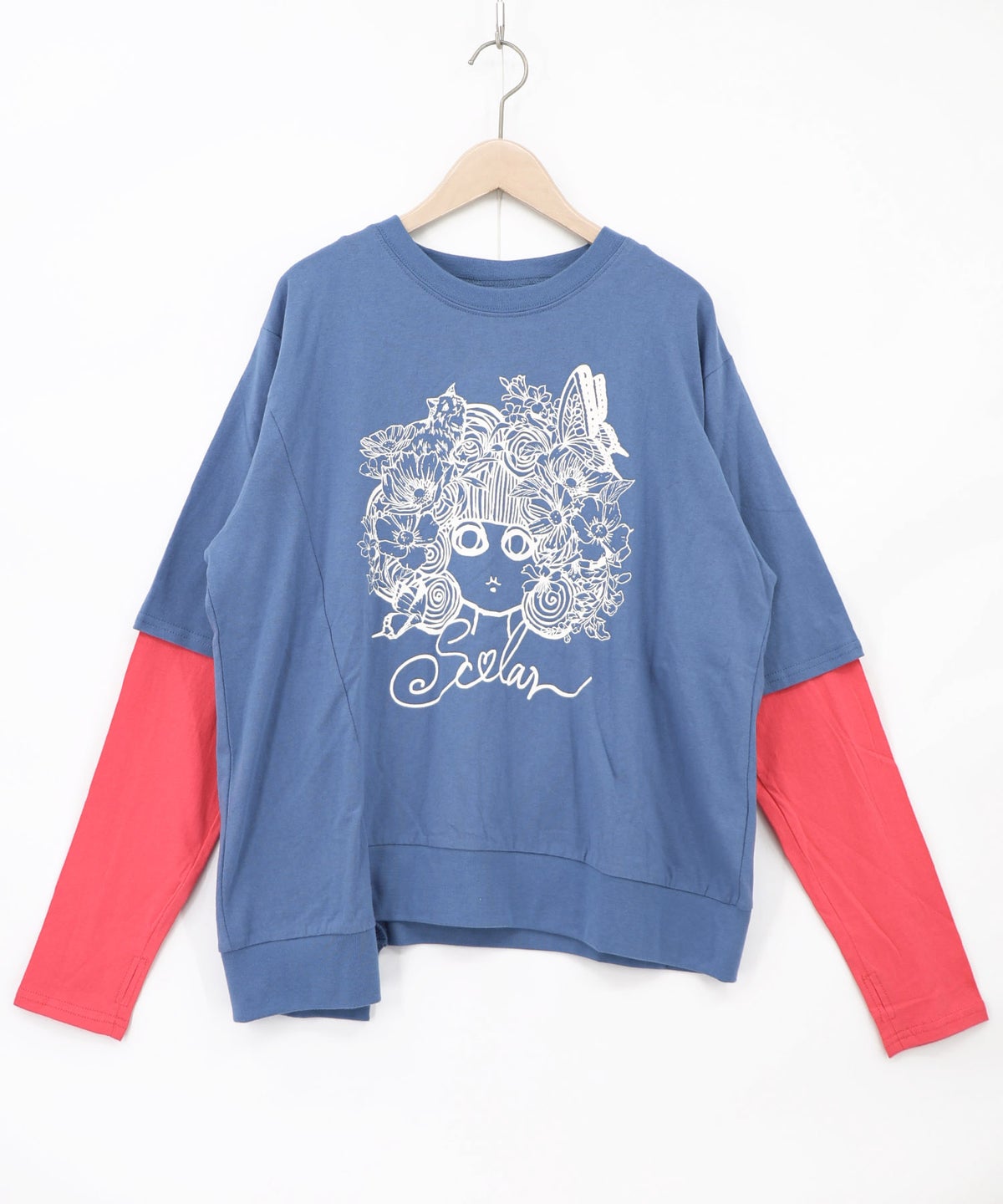 スカラーちゃん 袖バイカラー切替Tシャツ-14