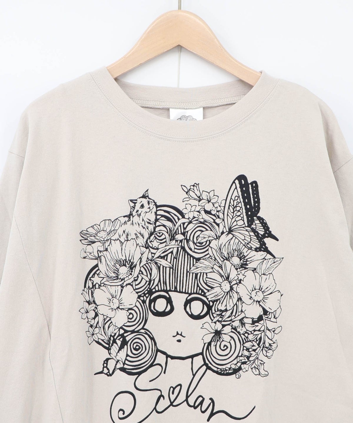 スカラーちゃん 袖バイカラー切替Tシャツ-16
