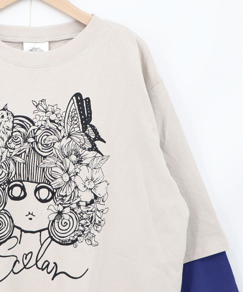 スカラーちゃん 袖バイカラー切替Tシャツ-17