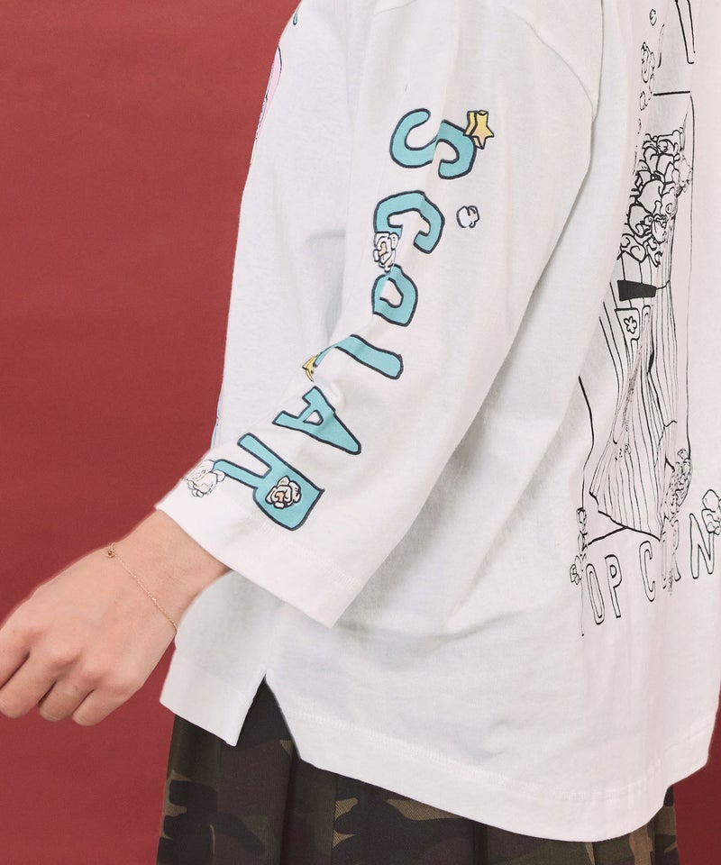 ポップコーン柄 ロングスリーブTシャツ-7