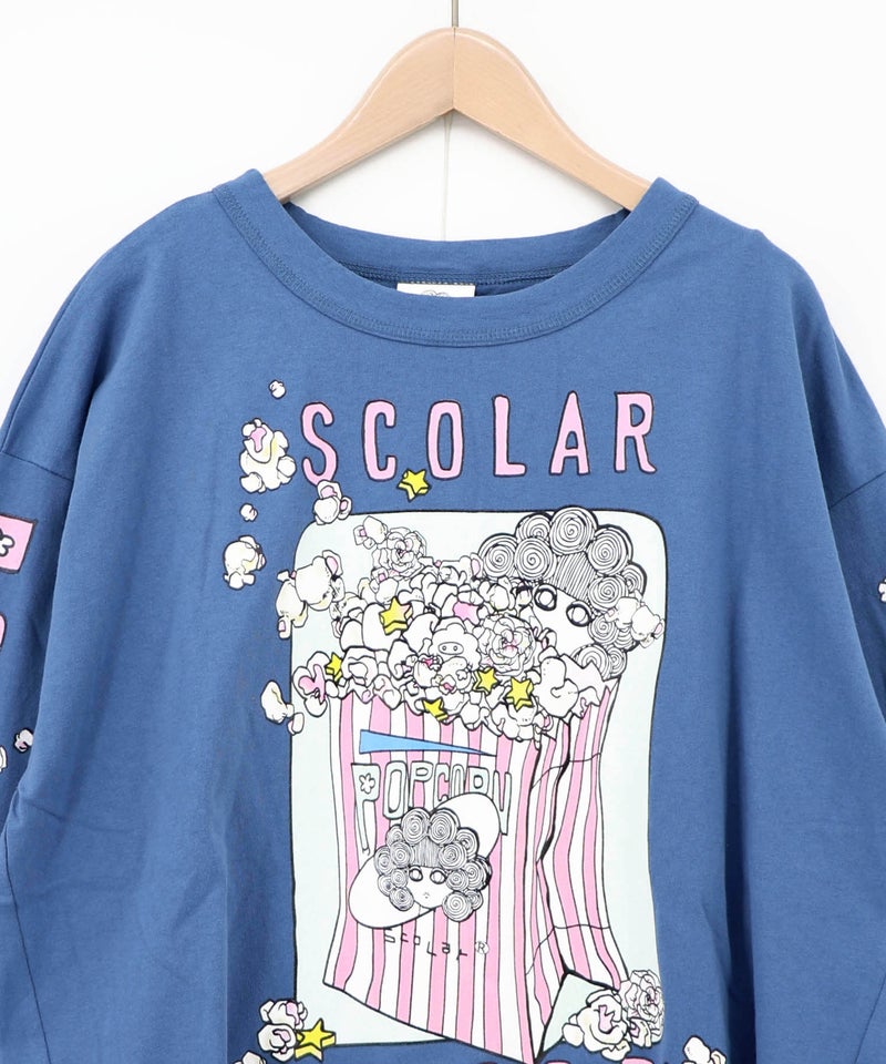 ポップコーン柄 ロングスリーブTシャツ-18