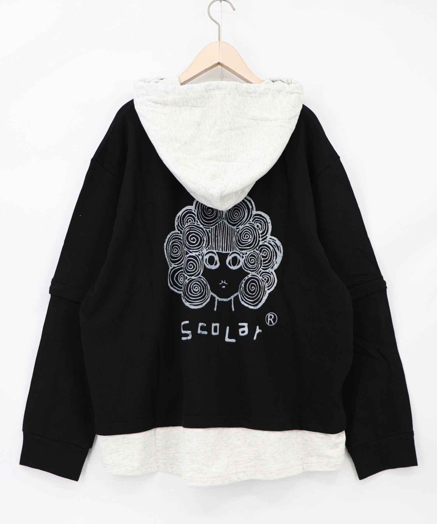 163653：2WAYバイカラー裏毛プルパーカーの通販-ScoLar