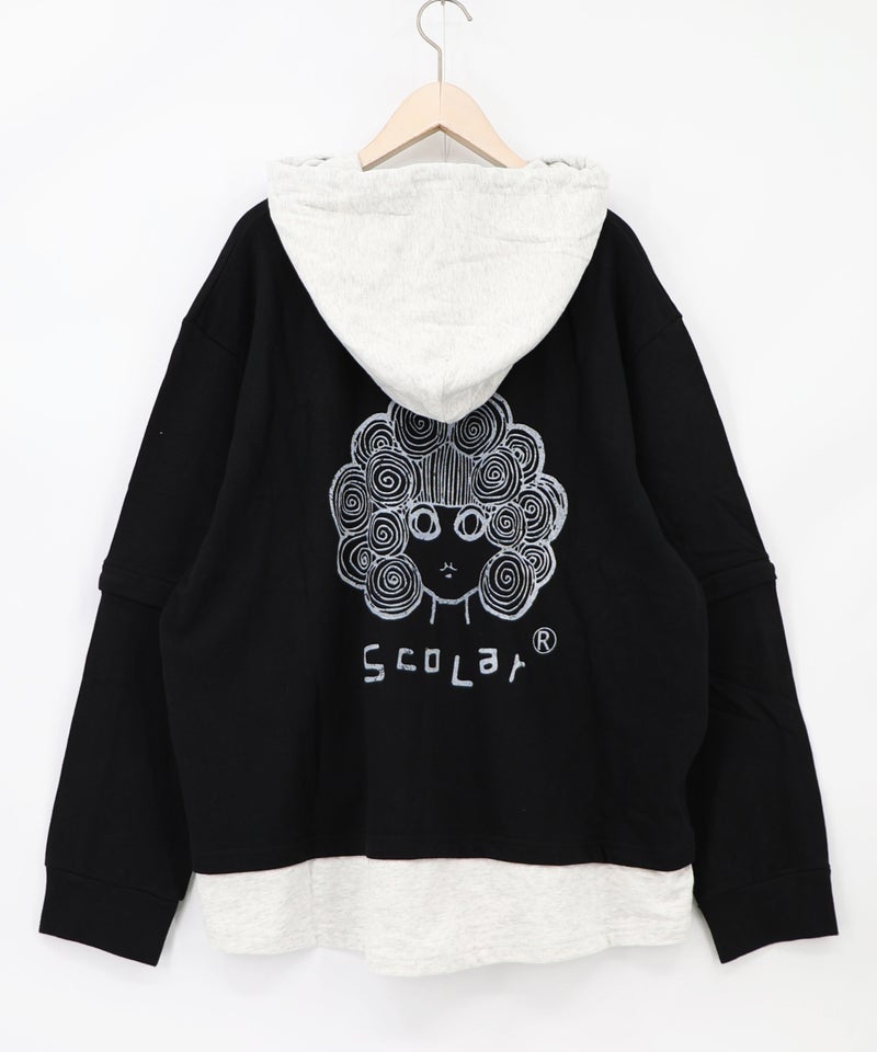 2WAYバイカラー裏毛プルパーカー-12