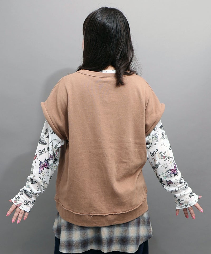 スプレーアート柄 袖取り外し2WAYプルオーバー-9