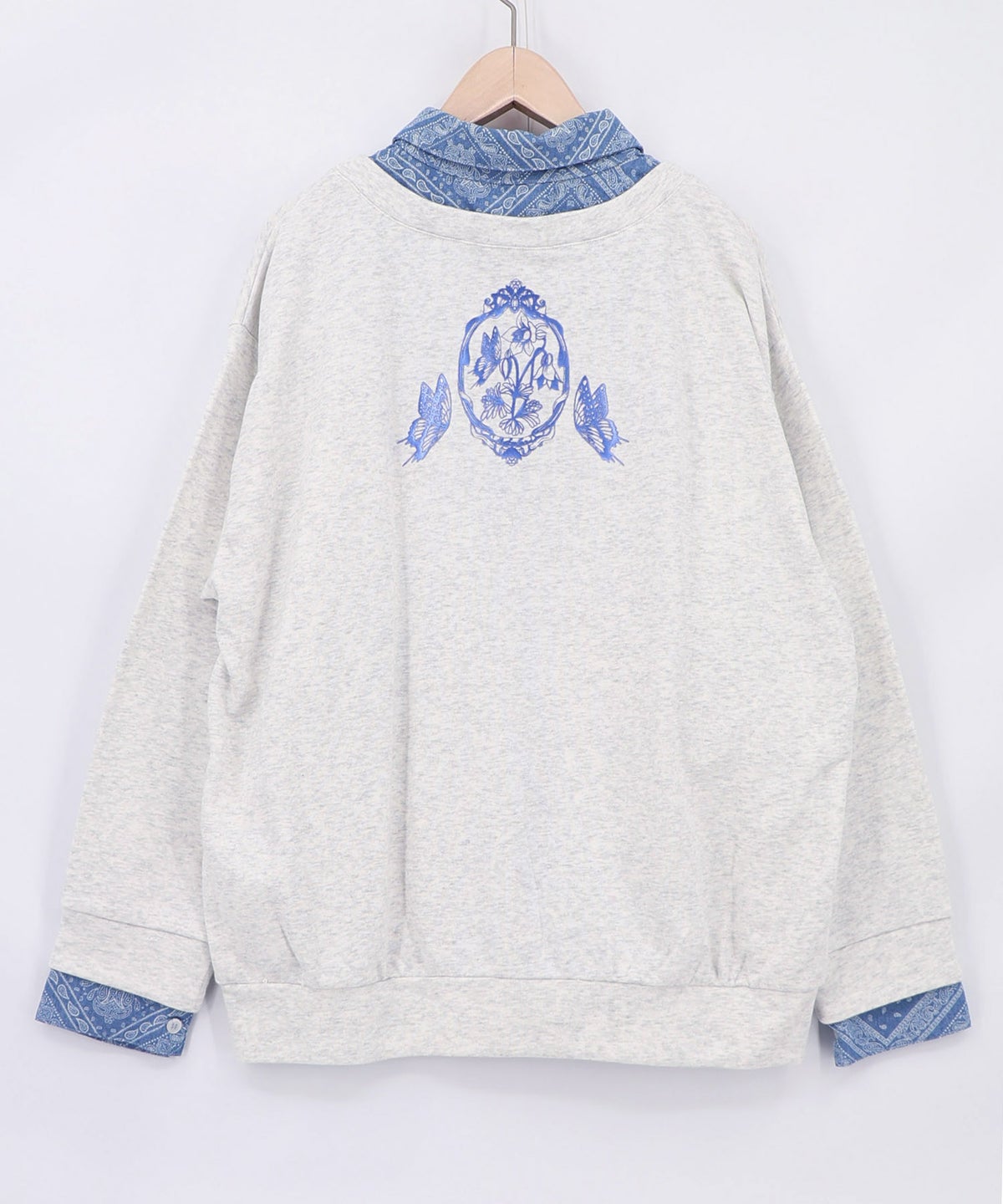 後ろ刺繍 レイヤード風カーディガン-9