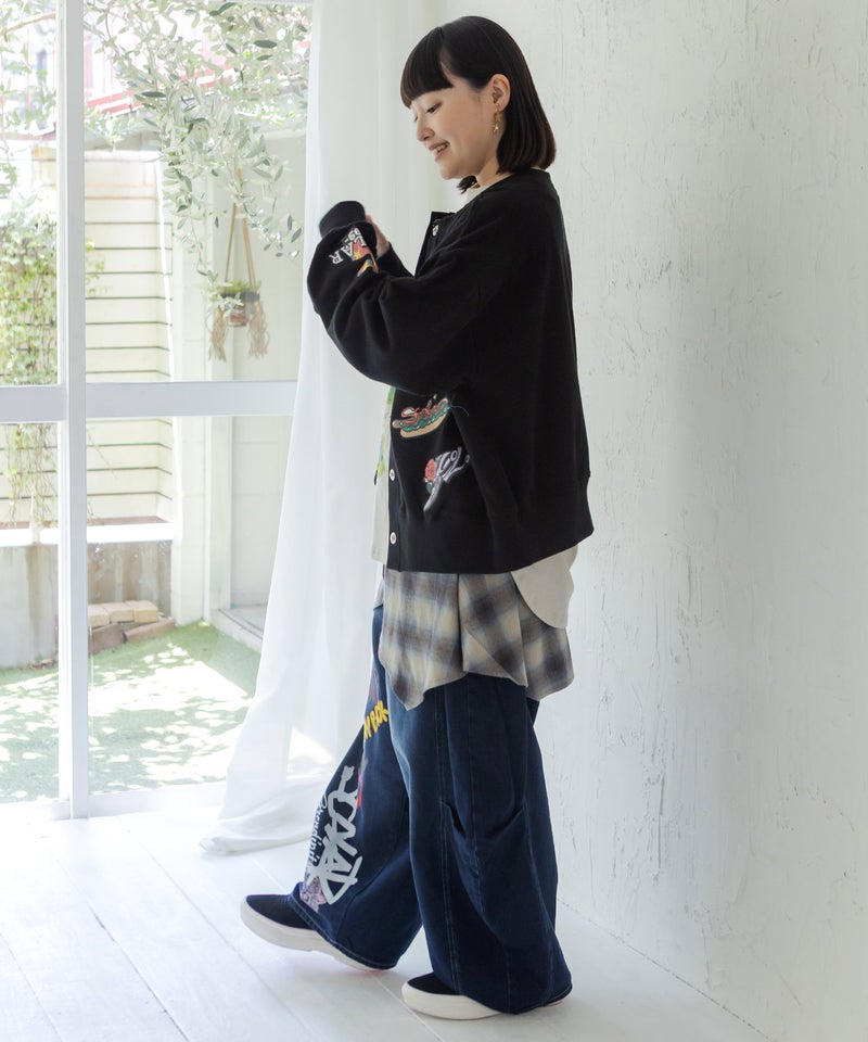 ワッペン風刺繍 2wayカーディガン-5
