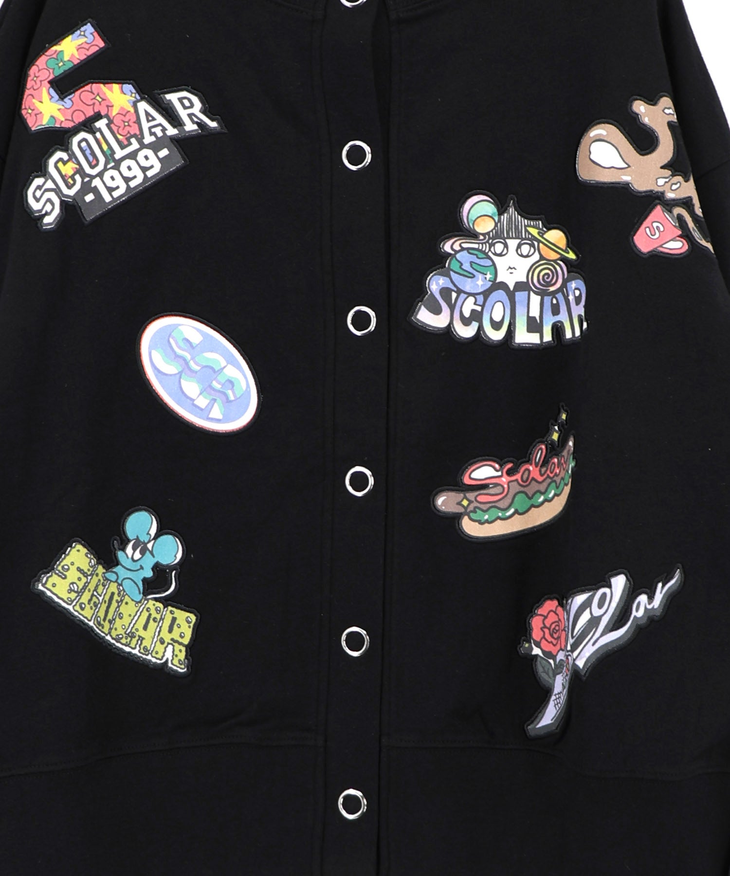 163650：ワッペン風刺繍 2wayカーディガンの通販-ScoLar