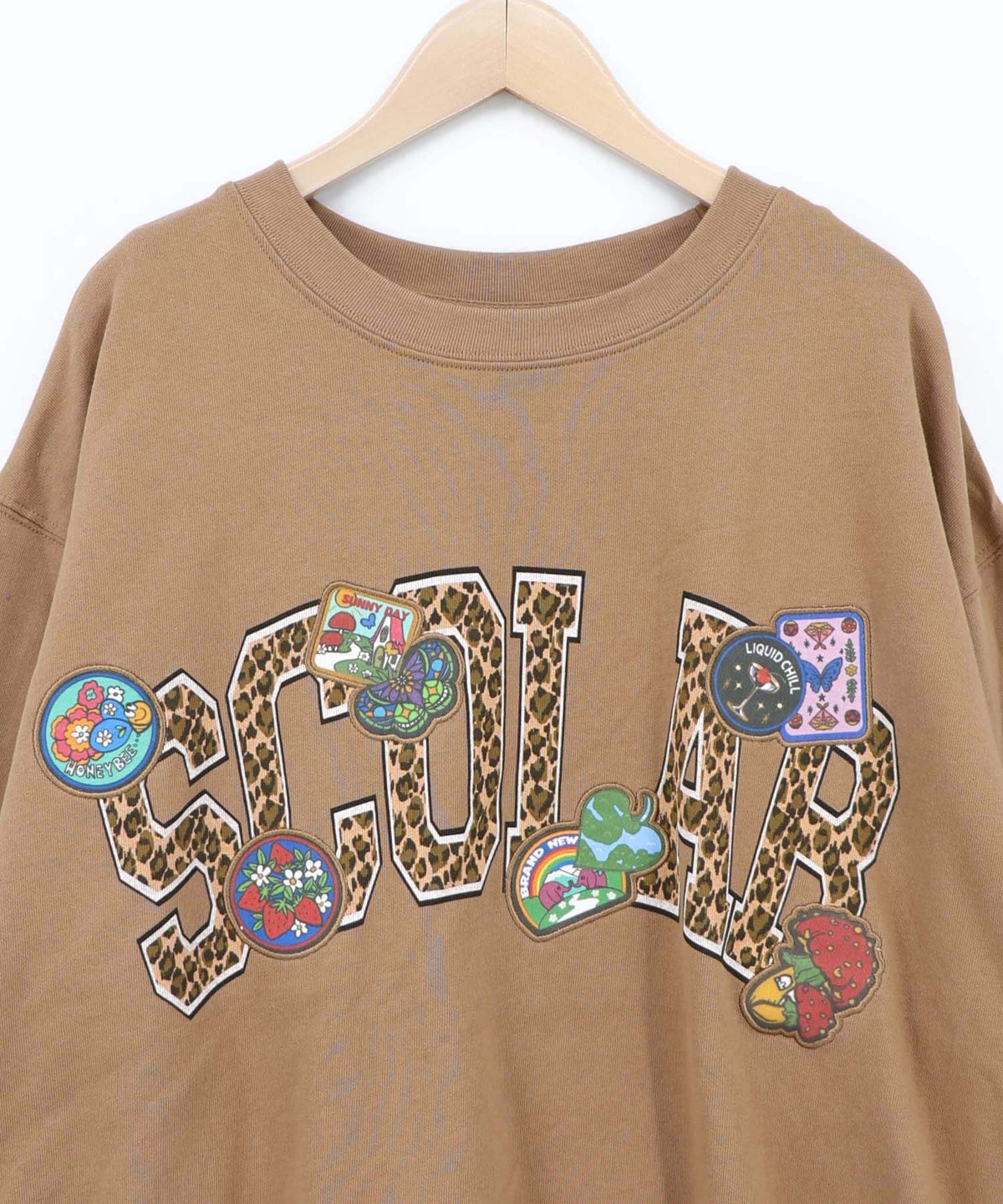 ワッペン風刺繍 レオパードロゴプルオーバー-16