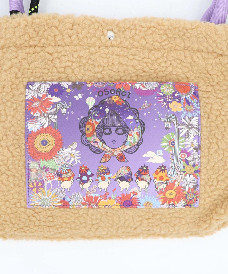 総柄アップリケポケット付き 2wayボアトート-12