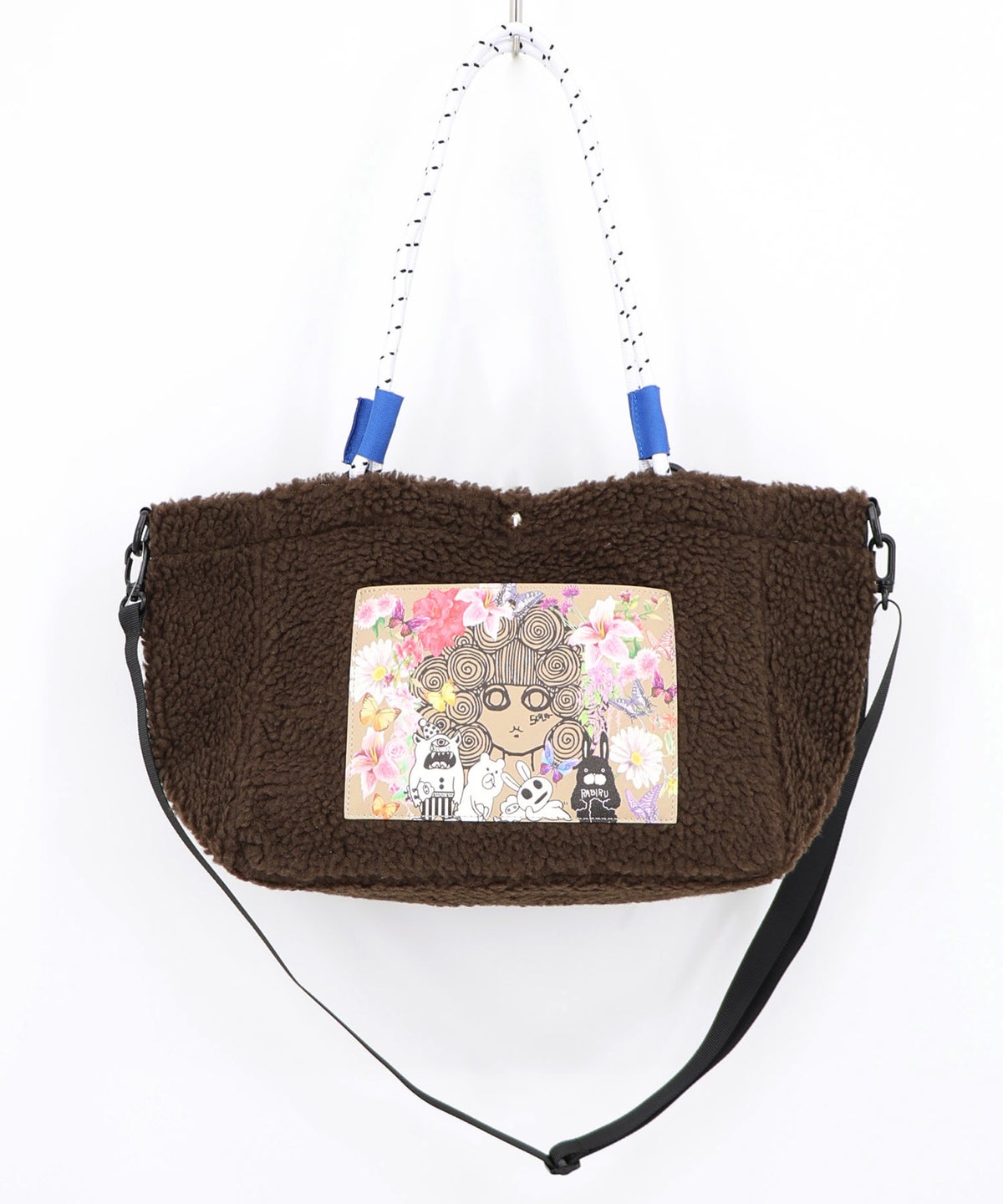 総柄アップリケポケット付き 2wayボアトート-14