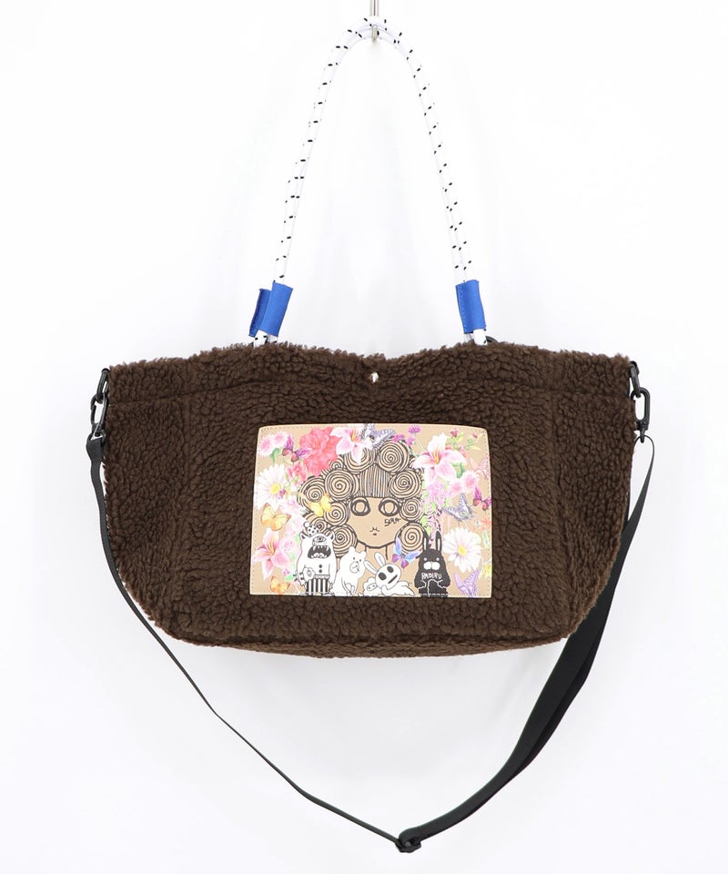 総柄アップリケポケット付き 2wayボアトート-14