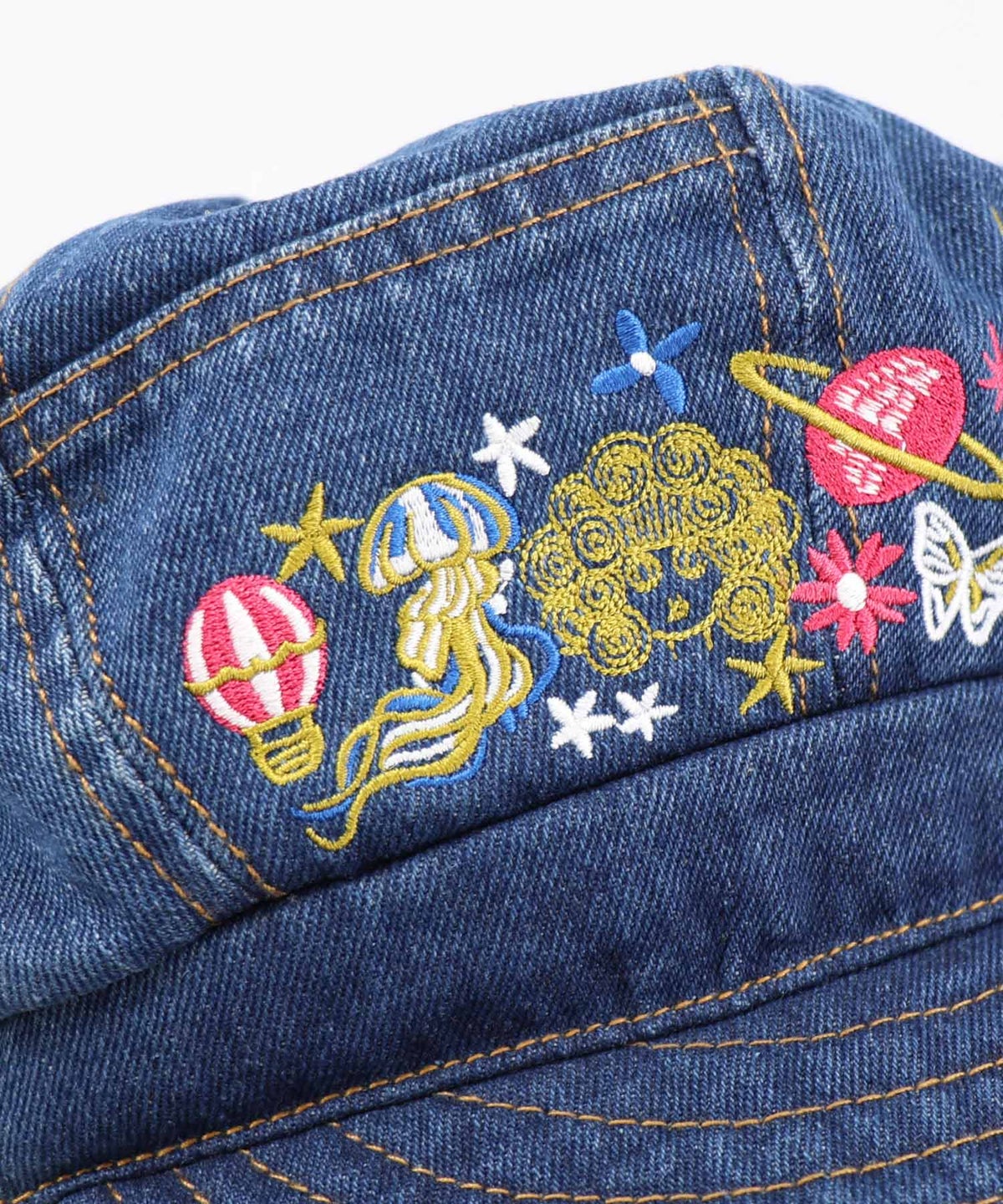刺繍入りデニムキャスケット-6