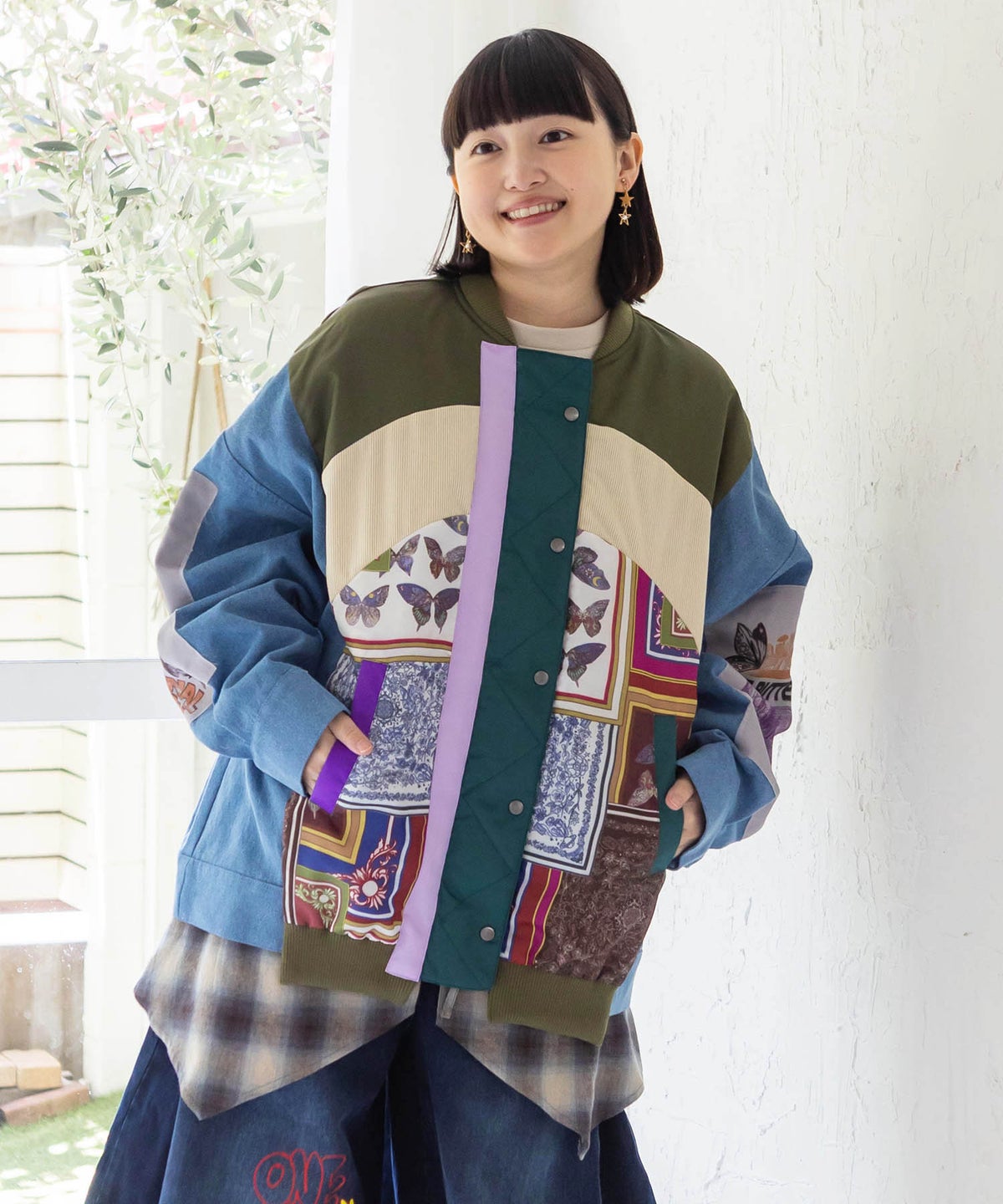異素材MIX 中綿入りプレミアムジャケット-2