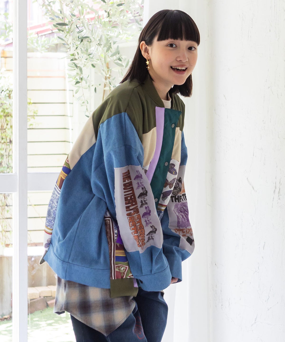 異素材MIX 中綿入りプレミアムジャケット-7