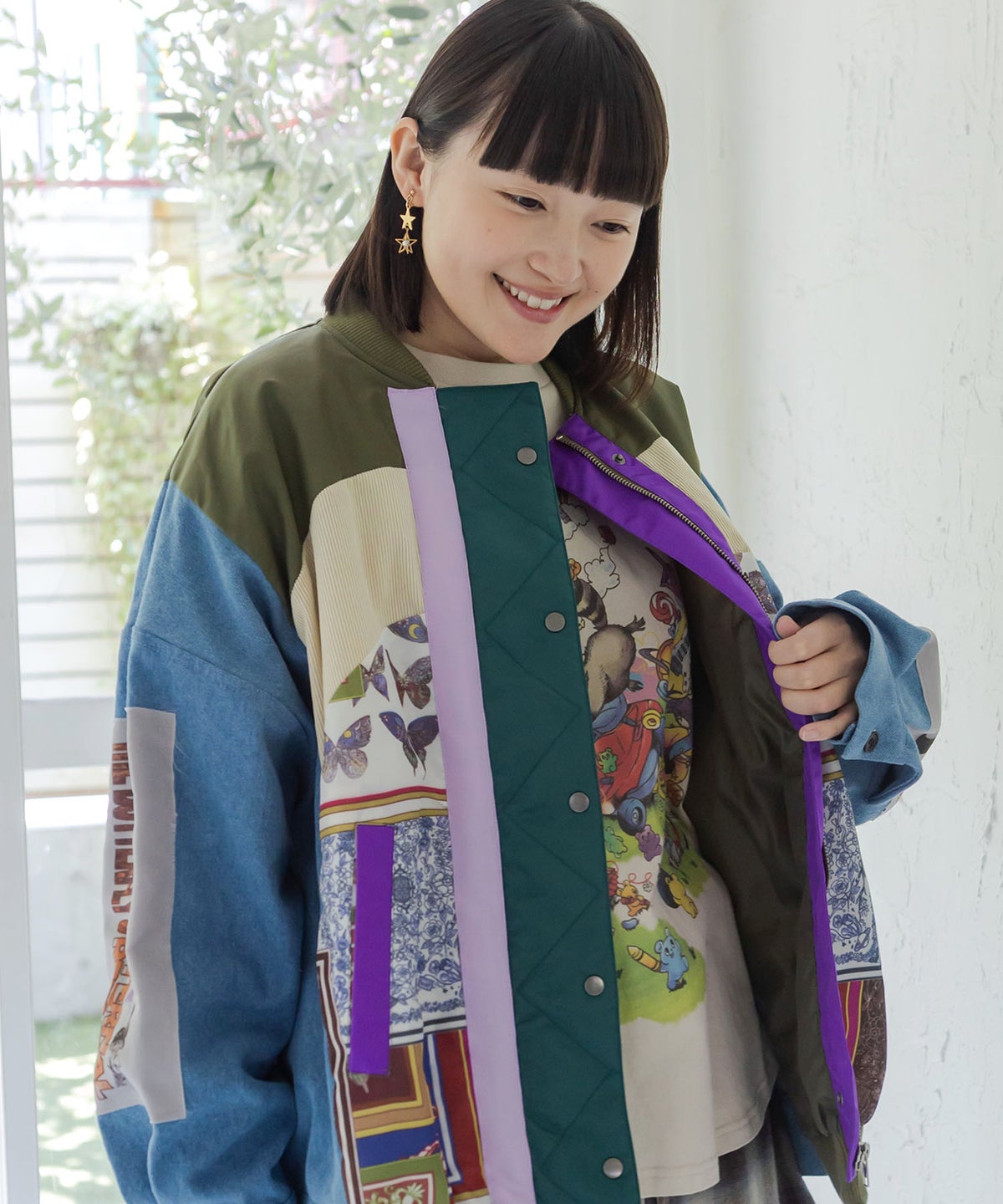 異素材MIX 中綿入りプレミアムジャケット-12