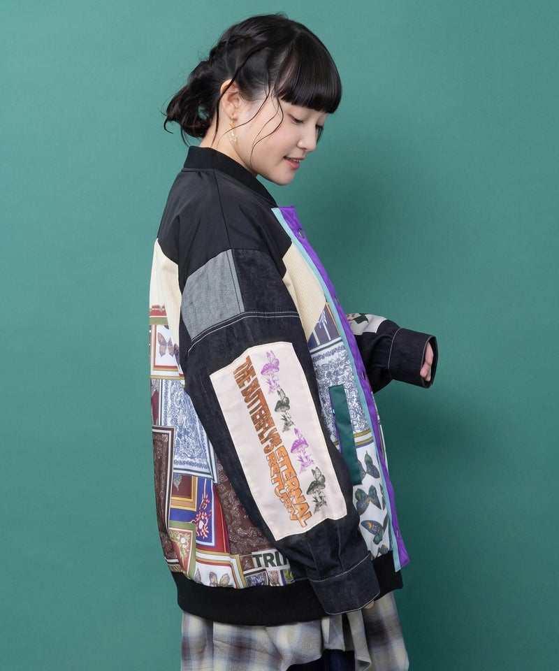 異素材MIX 中綿入りプレミアムジャケット-14