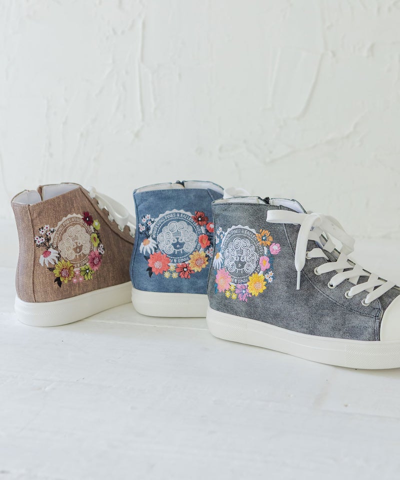 エンブレム風スカラーちゃん刺繍 ハイカットスニーカー-30