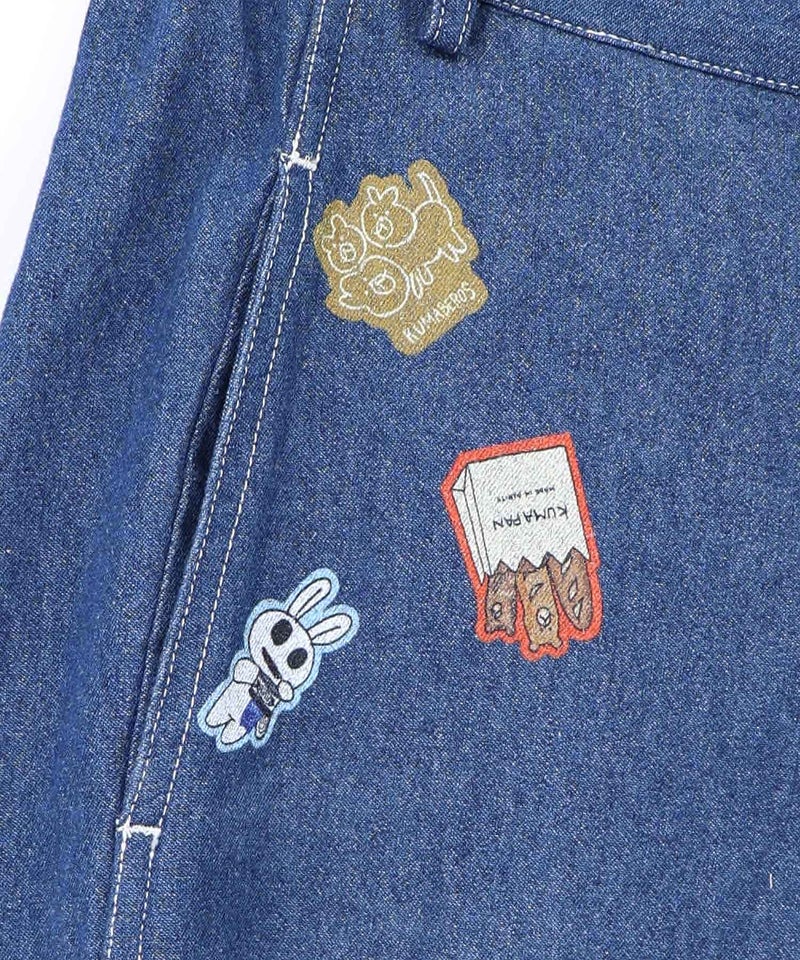シールぺたぺた風プリント デニムパンツ-23