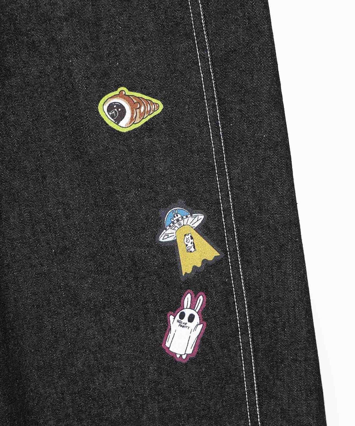 シールぺたぺた風プリント デニムパンツ-26
