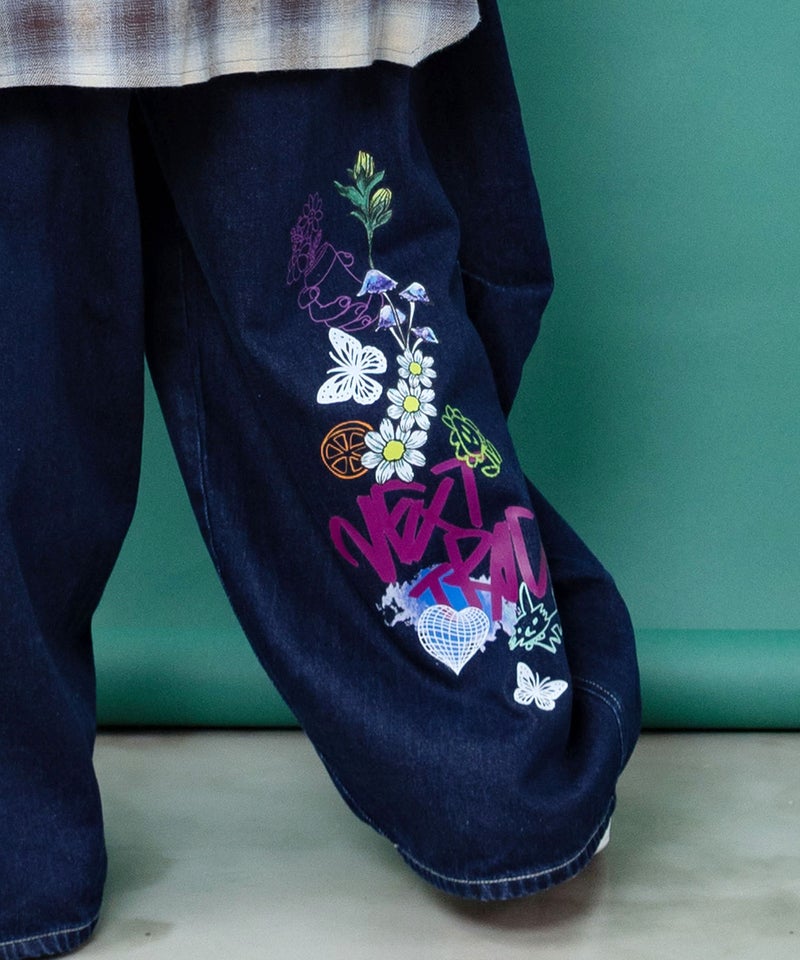 チェック巻きスカート付き 3wayデニムパンツ-8