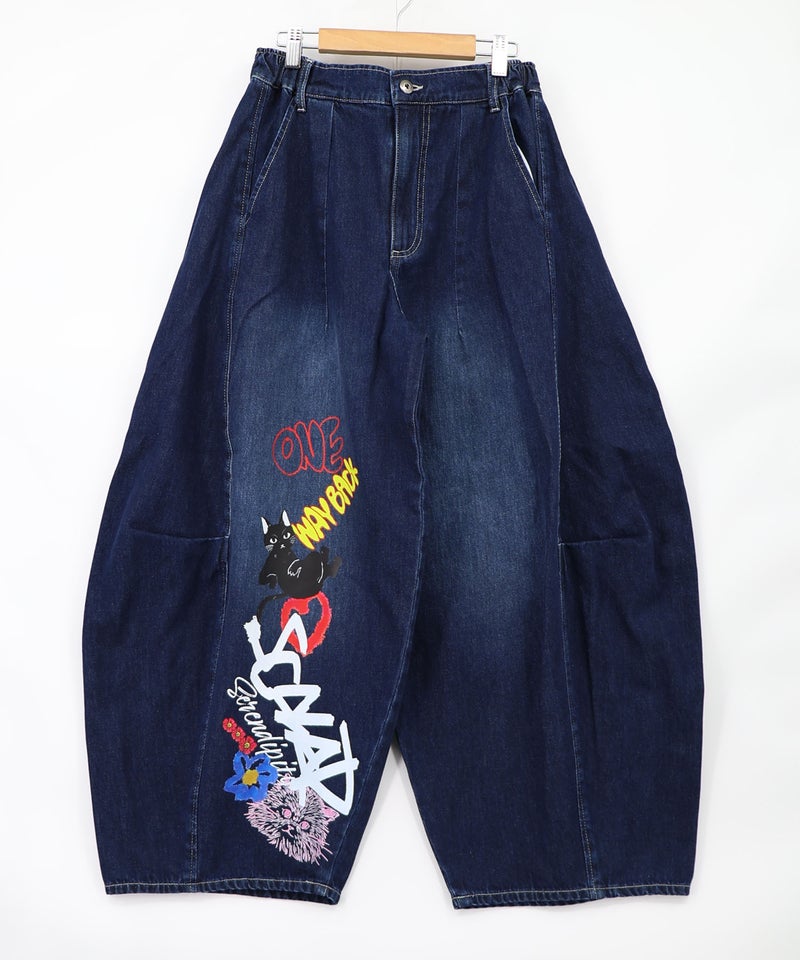 チェック巻きスカート付き 3wayデニムパンツ-24