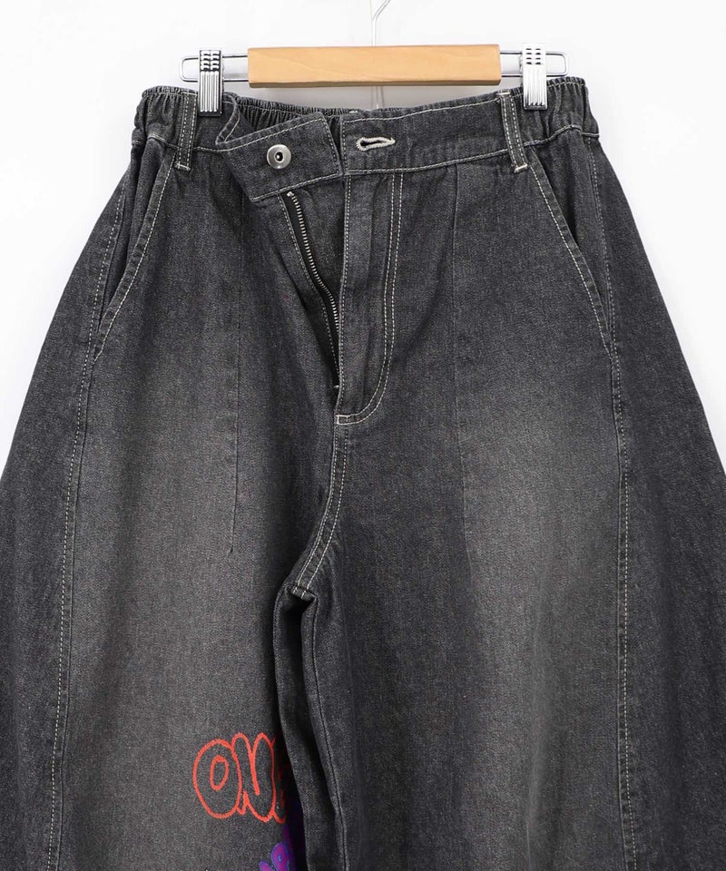 チェック巻きスカート付き 3wayデニムパンツ-28