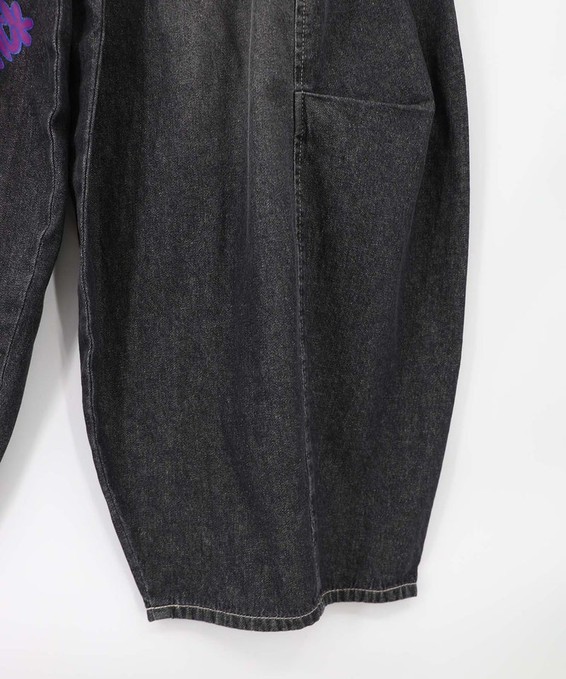 チェック巻きスカート付き 3wayデニムパンツ-30