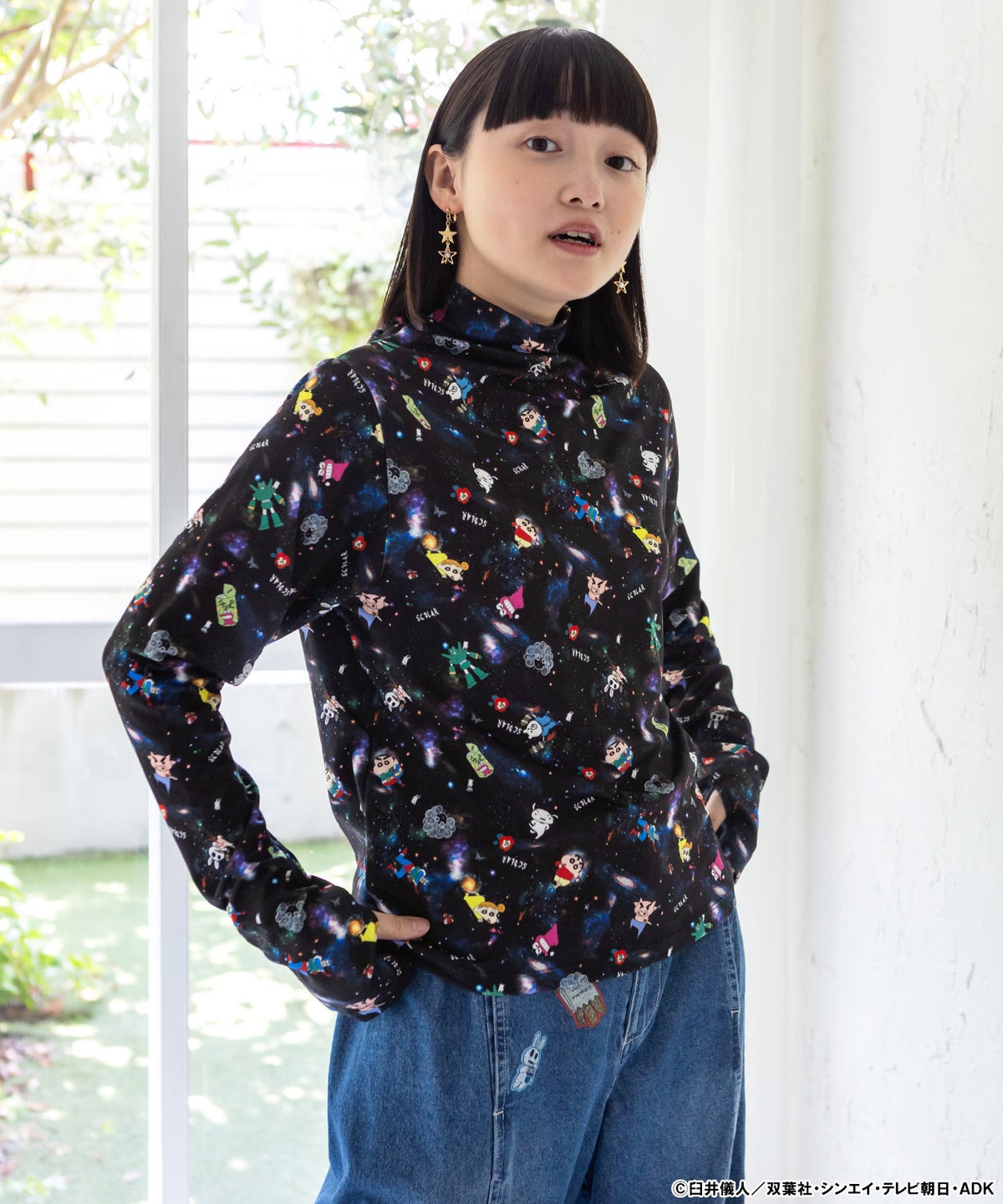 クレヨンしんちゃん×ScoLar 総柄 インナーT-1