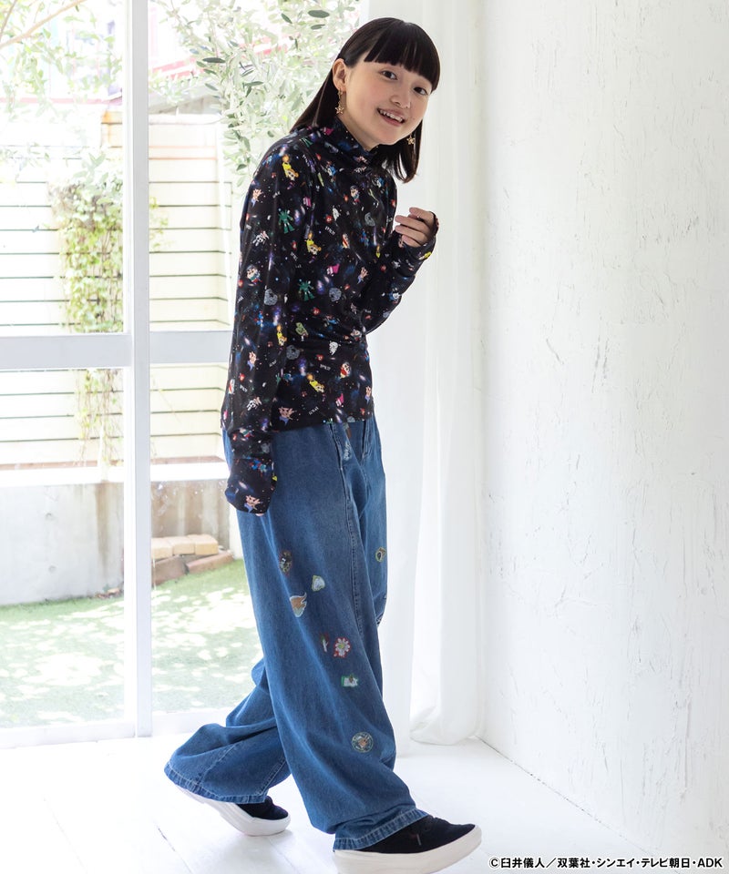 クレヨンしんちゃん×ScoLar 総柄 インナーT-6