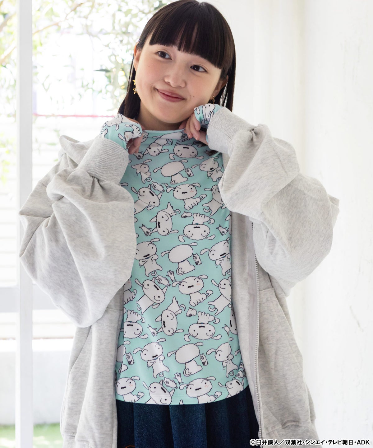 クレヨンしんちゃん×ScoLar 総柄 インナーT-15