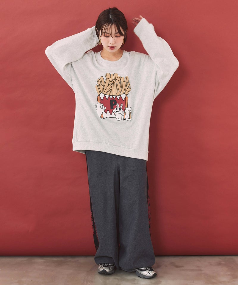 クマポテトと愉快な仲間たち 発泡プリントプルオーバー-9