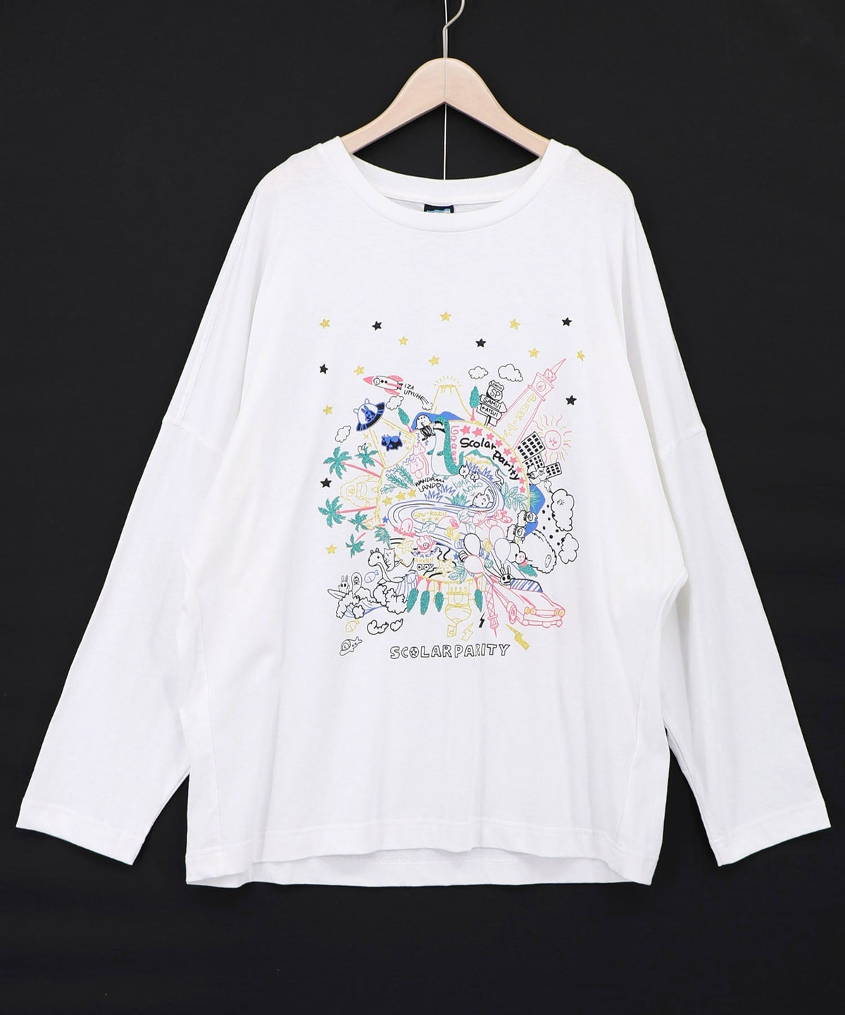 Parityキャラ 惑星ラメプリントTシャツ-8