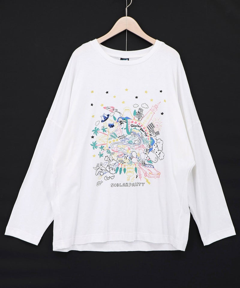 Parityキャラ 惑星ラメプリントTシャツ-8