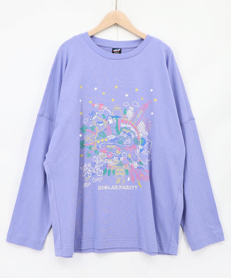 Parityキャラ 惑星ラメプリントTシャツ-14