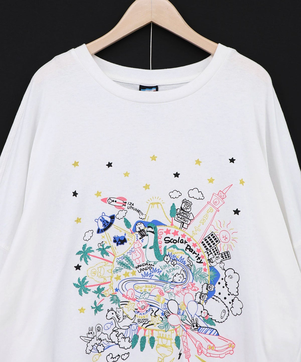 Parityキャラ 惑星ラメプリントTシャツ-16