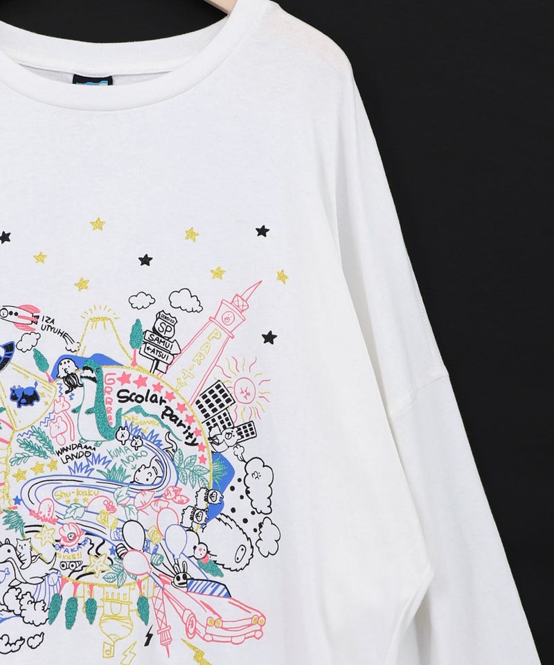 Parityキャラ 惑星ラメプリントTシャツ-17
