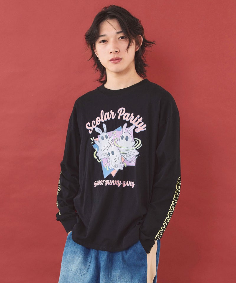 ぐるぐるおばけウサギTシャツ-1