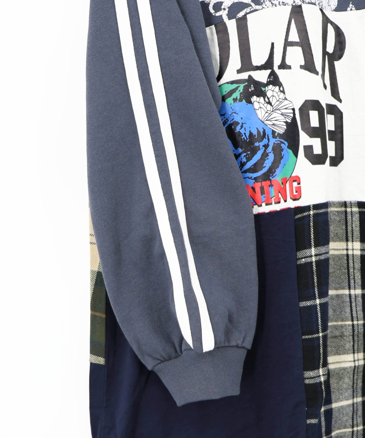 163701：ロゴ×チェック パッチワーク風アシメワンピースの通販-ScoLar
