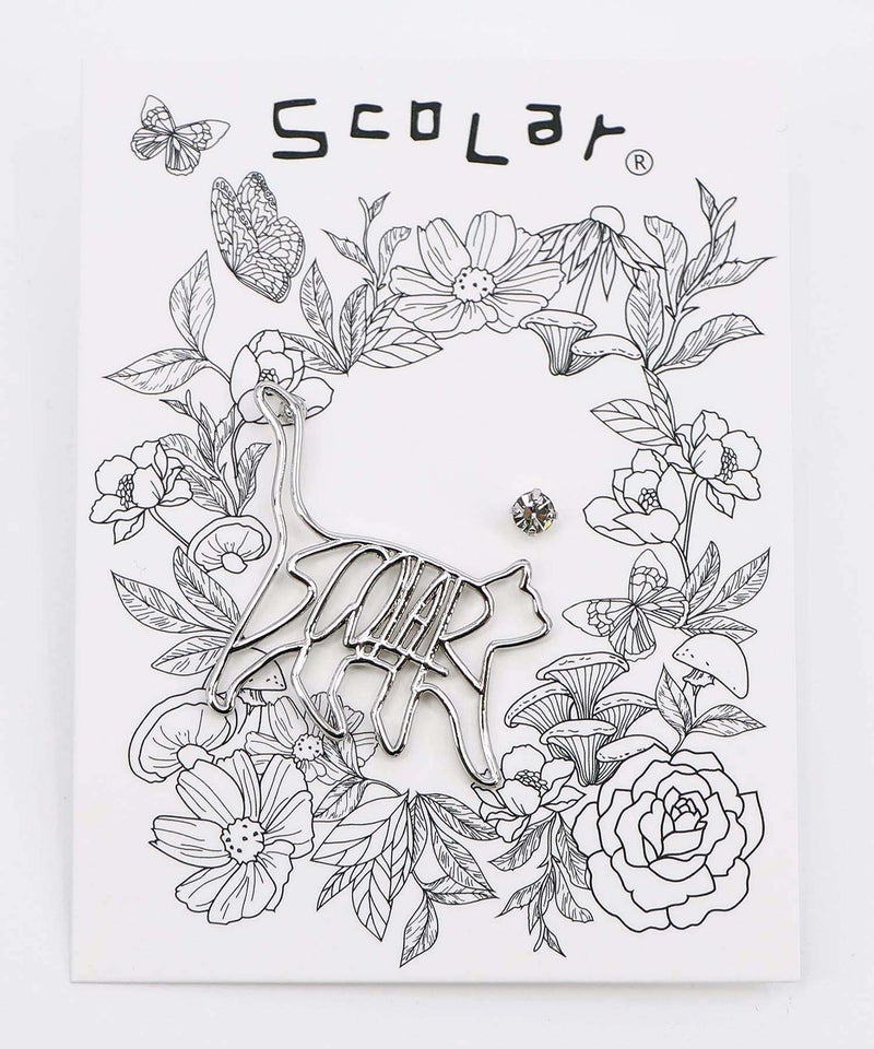SCOLARシルエットネコピアス-5