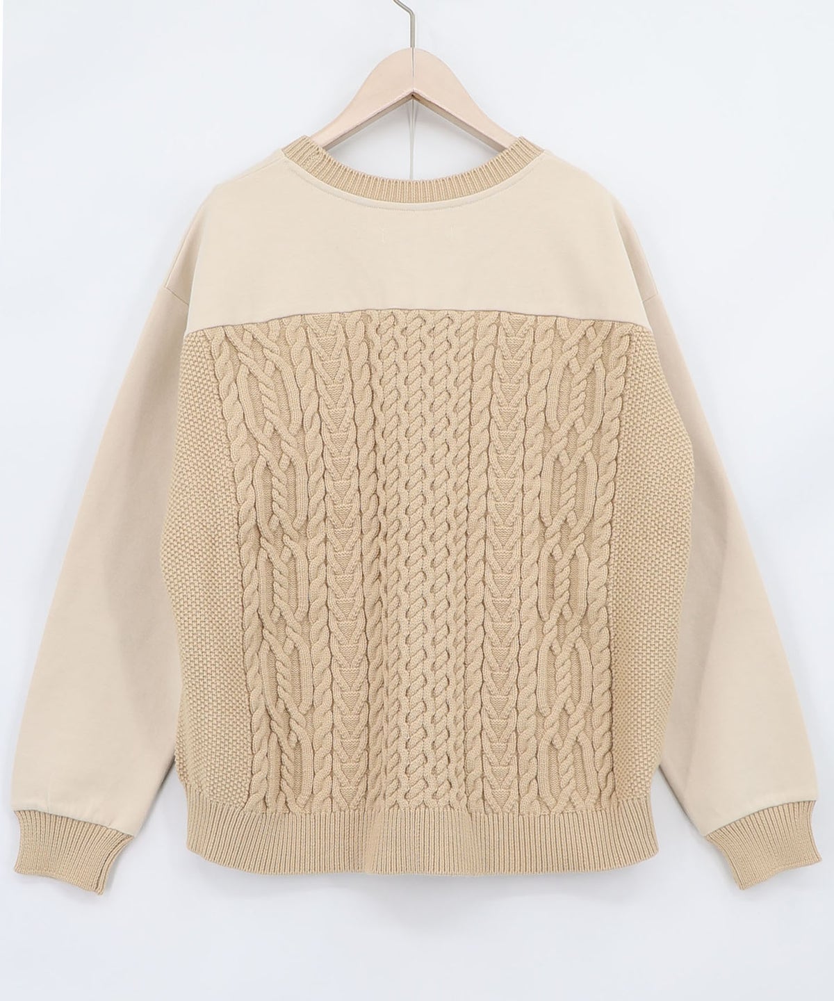 レトロ×モダンコラージュ柄 ニット切替プルオーバー-8
