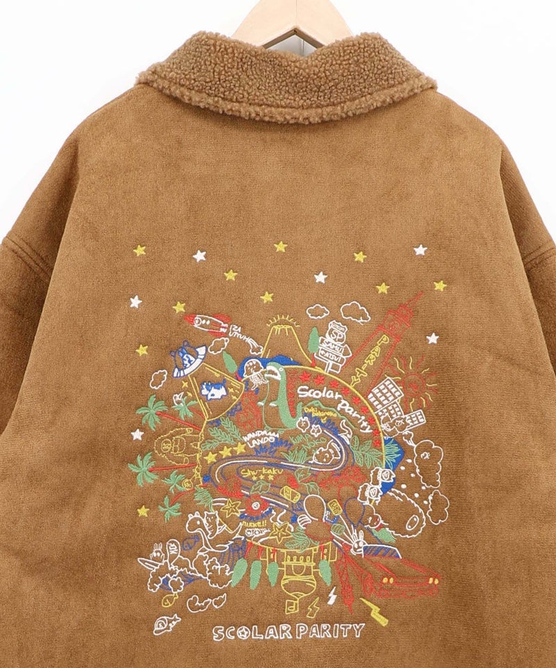 Parityキャラ刺繍 フェイクムートンブルゾン-20