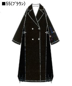 楽器刺繍柄 ナイロン切替メルトンコート-11