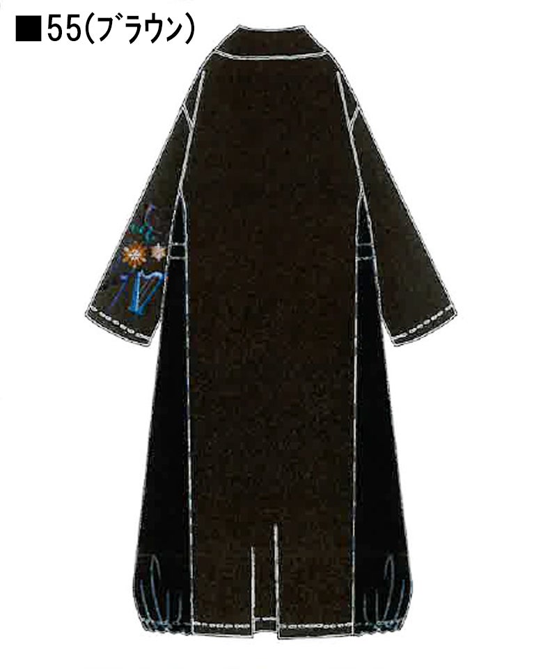 楽器刺繍柄 ナイロン切替メルトンコート-12