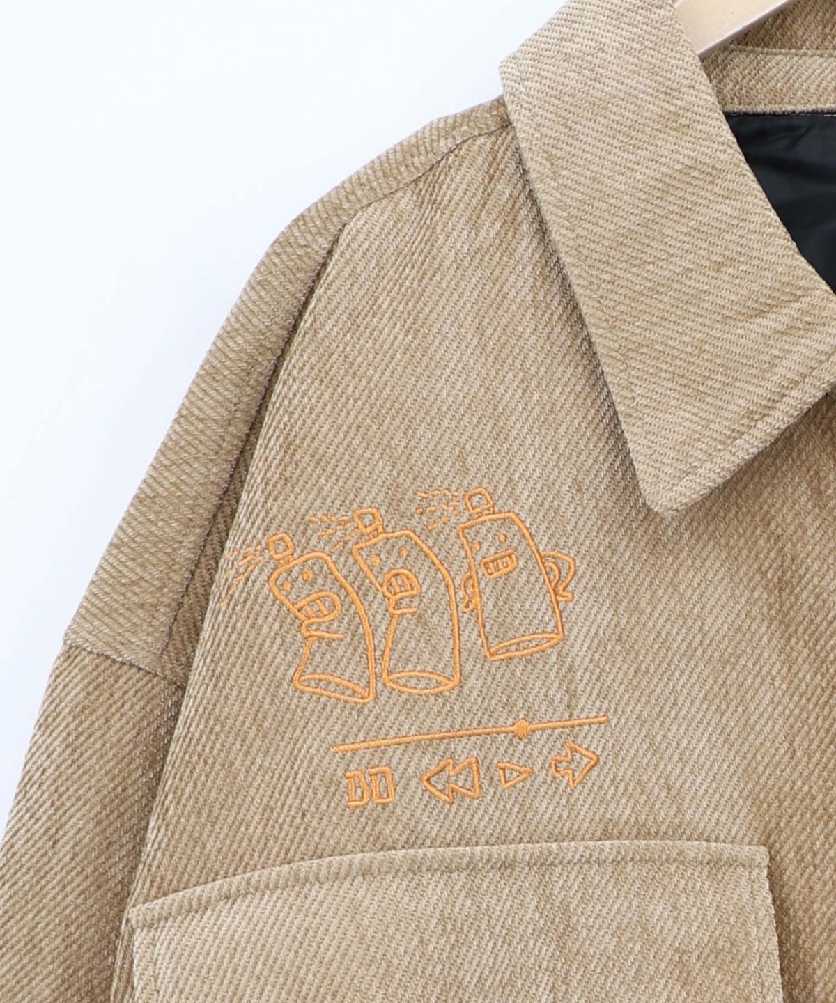ボアorカットカルゼ キャラ刺繍ジップブルゾン-20