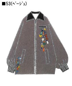 キーボルダーじゃら付け刺繍 メルトンコート-11