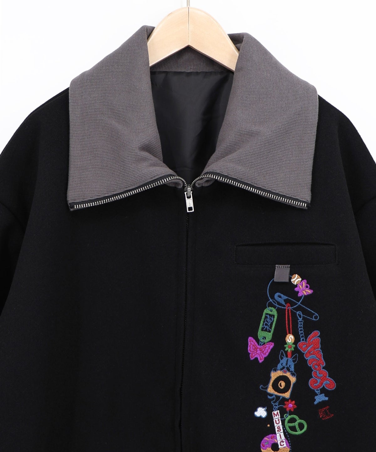 キーボルダーじゃら付け刺繍 メルトンコート-13